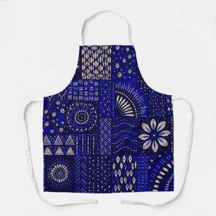 Blaue und cremefarbene Zier-Schürze Schürze