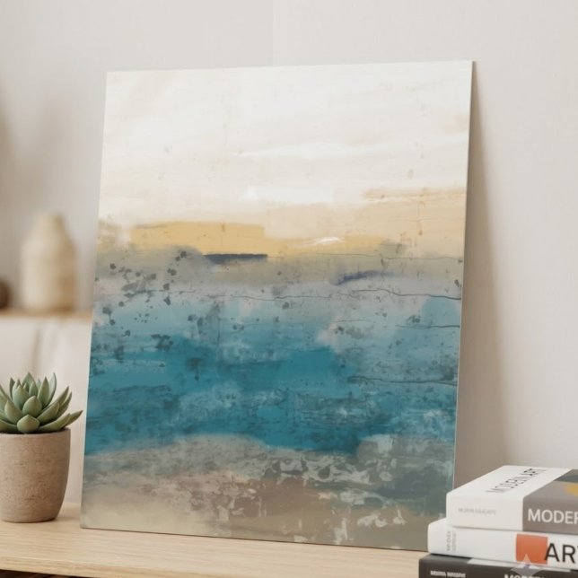 Blaue und erdige Textur-Abstrakte Kunst Poster (A serene blue and earth tone abstract for home or office decor.)