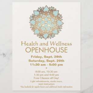 Blaue und falsche Goldblatt-Gesundheits- und Welln Flyer