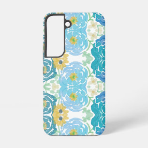 Blaue und gelbe Aquarell-Blumen Samsung Galaxy Hülle
