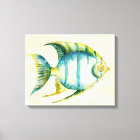 Blaue und gelbe Aquarienfische