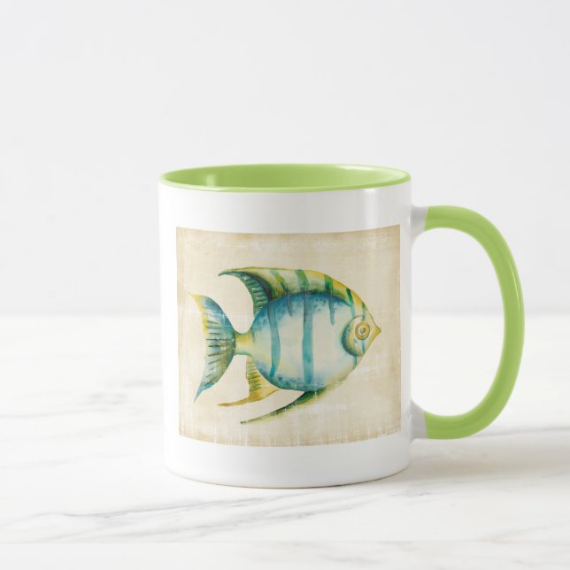 Blaue und gelbe Aquarienfische Tasse (Rechts)
