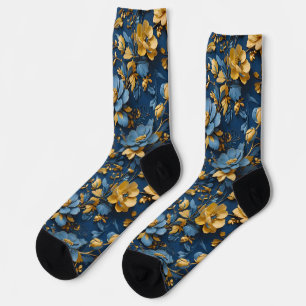 Blaue und gelbe Blume Socken