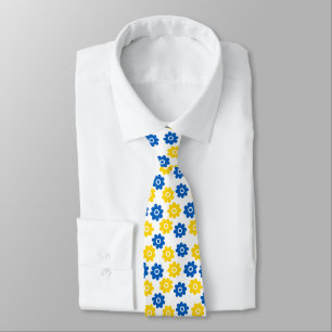 Blaue und gelbe Blumen Krawatte