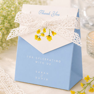 Blaue und gelbe Butterblumen-Hochzeit Geschenkschachtel
