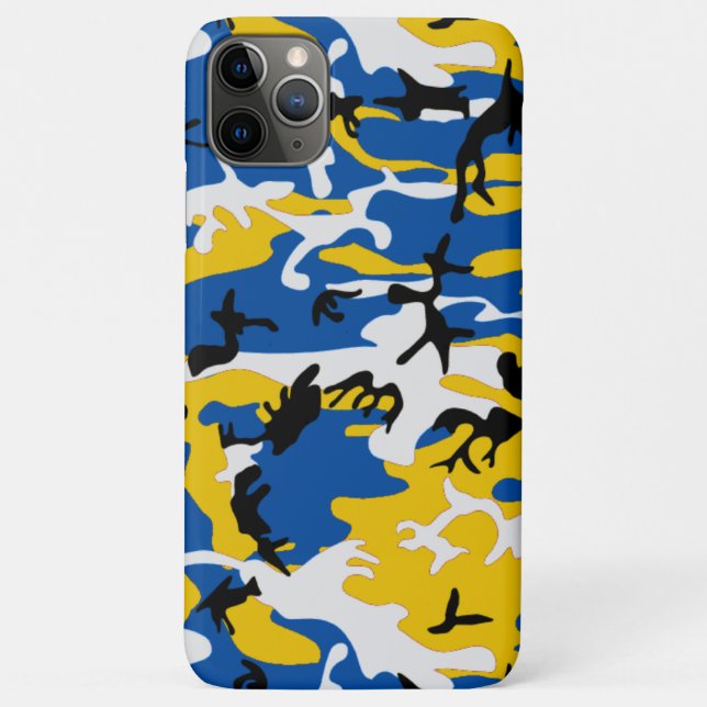 Blaue und gelbe Camouflage Case-Mate iPhone Hülle (Rückseite)