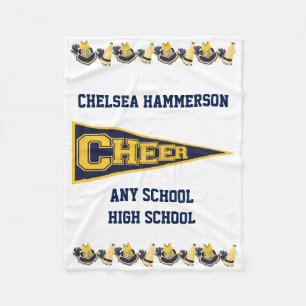 Blaue und gelbe Cheerleader-Fleece-Decke Fleecedecke