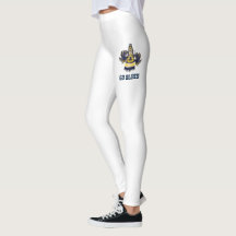 Blaue und gelbe Cheerleader-Leggings