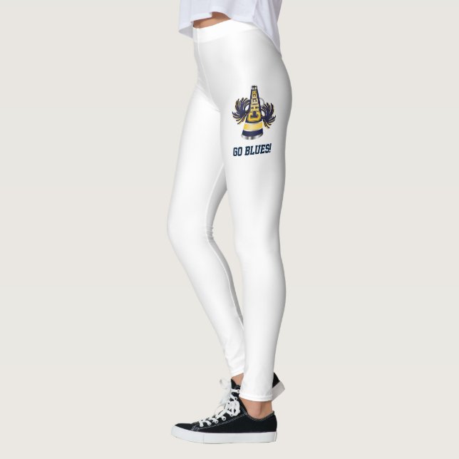 Blaue und gelbe Cheerleader-Leggings Leggings (Links)