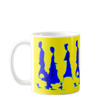 Blaue und gelbe Dame Mug