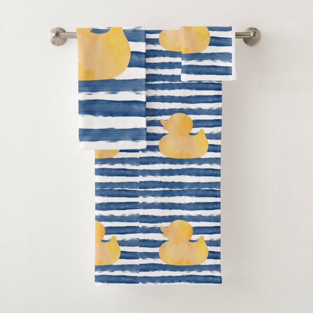 Blaue und gelbe Ente Wasserfarbe Badhandtuch Set (Insitu)