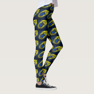 BLAUE UND GELBE FUSSBALLS LEGGINGS