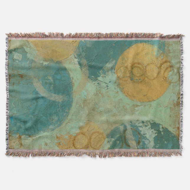 Blaue und gelbe Kreise Decke (Vorderseite)