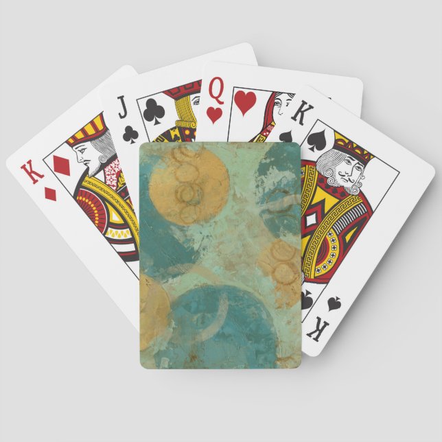 Blaue und gelbe Kreise Spielkarten (Rückseite)