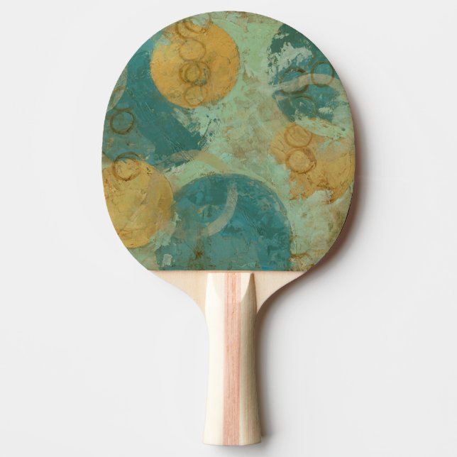 Blaue und gelbe Kreise Tischtennis Schläger (Vorderseite)
