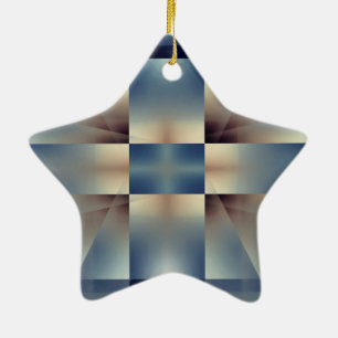 Blaue und gelbe Kreuzung Keramikornament