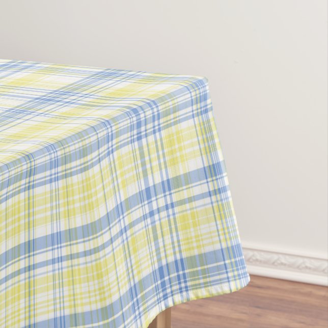 Blaue und gelbe Leine und Fliesen Tischdecke (Beispiel)