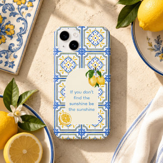 Blaue und gelbe mediterrane Hülle für iPhone