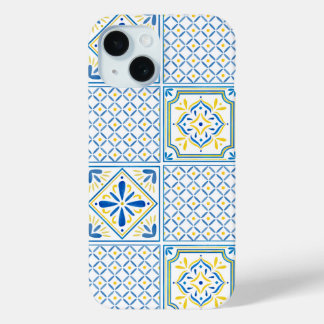 Blaue und gelbe mediterrane italienische Fliese Case-Mate iPhone Hülle
