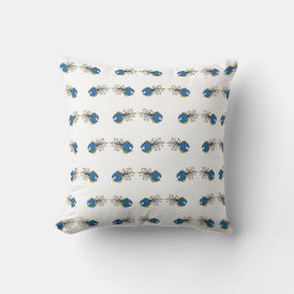 Blaue und gelbe Pfauenfische Kissen