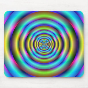 Blaue und gelbe Ringe Mousepad