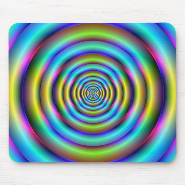 Blaue und gelbe Ringe Mousepad (Vorne)