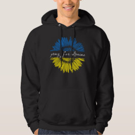 Blaue und gelbe Sonnenblume Beten für die Ukraine Hoodie