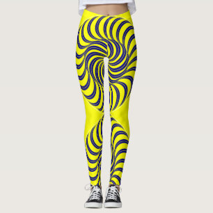 Blaue und gelbe Spirale Leggings