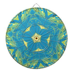 Blaue und gelbe Sterne Dartscheibe