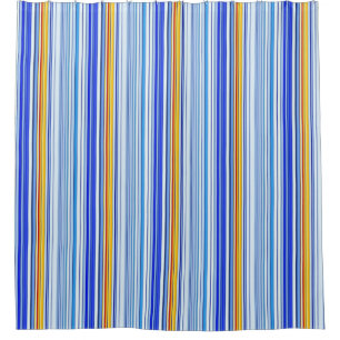 Blaue und gelbe Streifen Duschvorhang