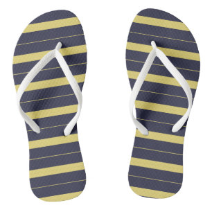 Blaue und gelbe Streifen Flip Flops