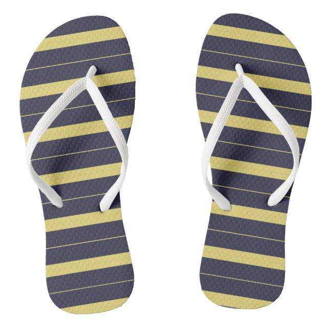 Blaue und gelbe Streifen Flip Flops (Fußbett)