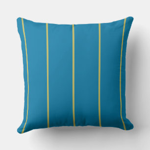 Blaue und gelbe Streifen Kissen