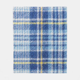 Blaue und gelbe Tartan oder karierter Hintergrund  Fleecedecke