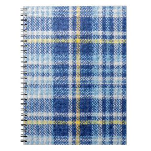 Blaue und gelbe Tartan oder karierter Hintergrund  Notizblock