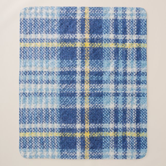 Blaue und gelbe Tartan oder karierter Hintergrund  Sherpadecke (Vorderseite)