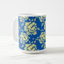 Blaue und gelbe Torfkörbe - französische Landdekor Kaffeetasse