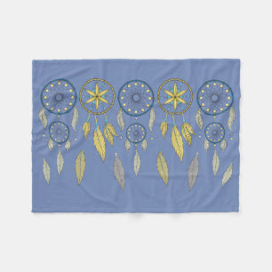 Blaue und gelbe Traumfänger Fleecedecke