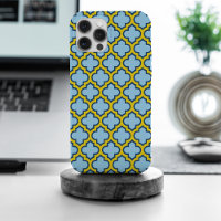 Blaue und gelbe Trellis, Gitter, Quatrefolie