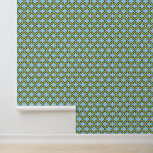 Blaue und gelbe Trellis, Gitter, Quatrefolie