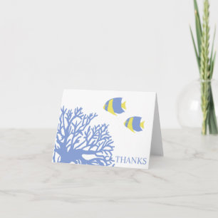 Blaue und gelbe tropische Fische Danke