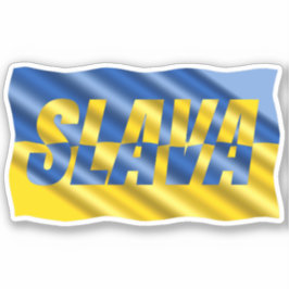 Blaue und Gelbe Ukraine inspirieren zum Frieden im Aufkleber