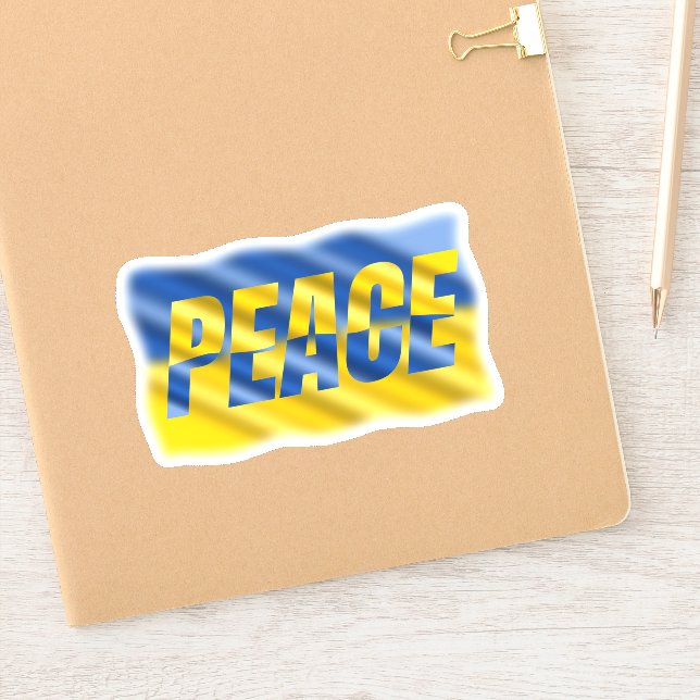 Blaue und Gelbe Ukraine inspirieren zum Frieden im Aufkleber (Notizbuch)