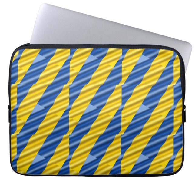 Blaue und Gelbe Ukraine Inspiriert Frieden ohne Kr Laptopschutzhülle (Vorderseite)