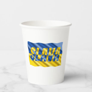 Blaue und Gelbe Ukraine Inspiriert Frieden ohne Kr Pappbecher