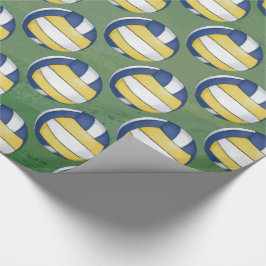 Blaue und gelbe Volleyball-Muster Geschenkpapier