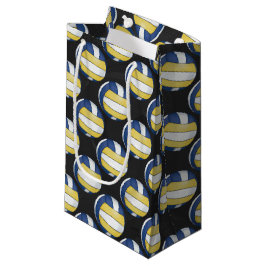 Blaue und gelbe Volleyball-Muster Kleine Geschenktüte
