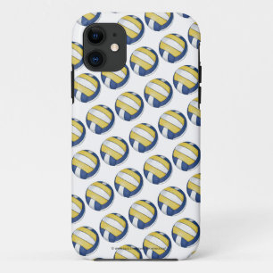 Blaue und gelbe Volleyballmuster Case-Mate iPhone Hülle