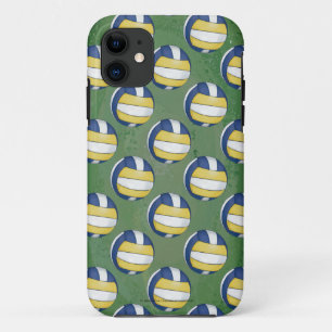 Blaue und gelbe Volleyballmuster Case-Mate iPhone Hülle