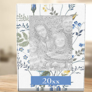 Blaue und gelbe Wildblumen Fotoblock